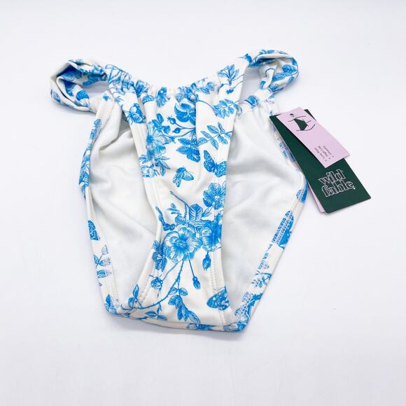 Wild Fable Women's Blue White Floral Cheeky High Waist Bikini Bottoms Size XXS - Picture 1 of 6